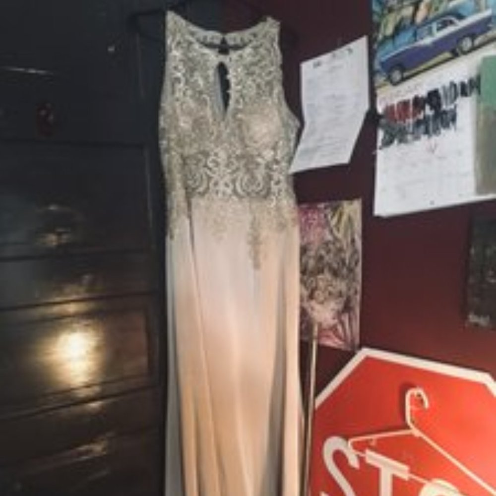 SIze 14 prom dress- NUDE in color.